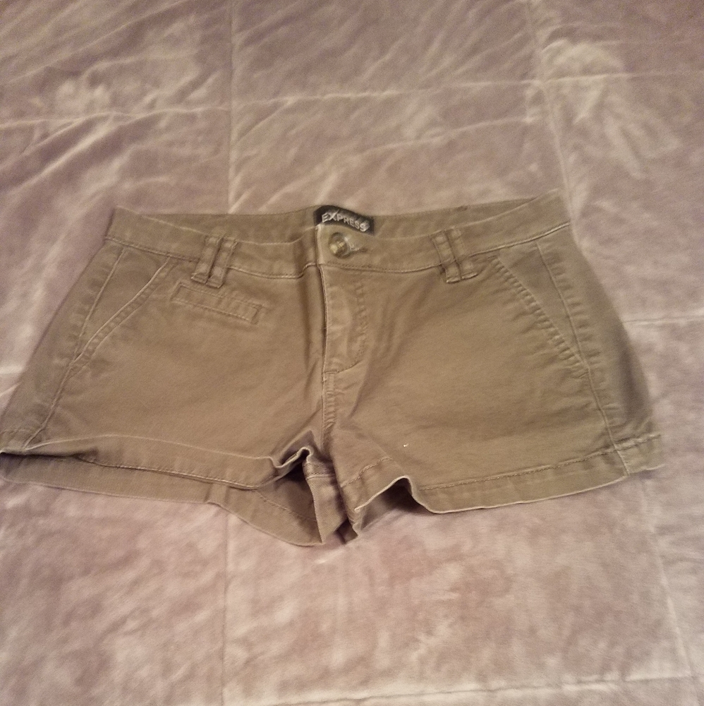 Olive green twill shorts size 0